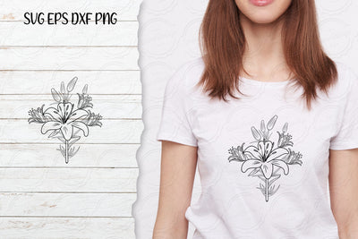 Lilium Flower bouquet svg-18 SVG SmmrDesign 