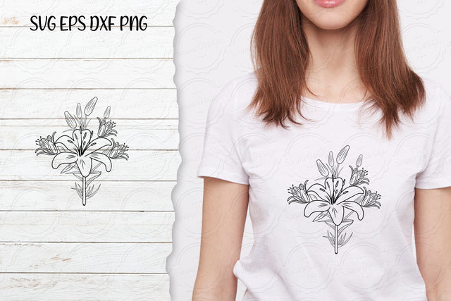 Lilium Flower bouquet svg-18 SVG SmmrDesign 