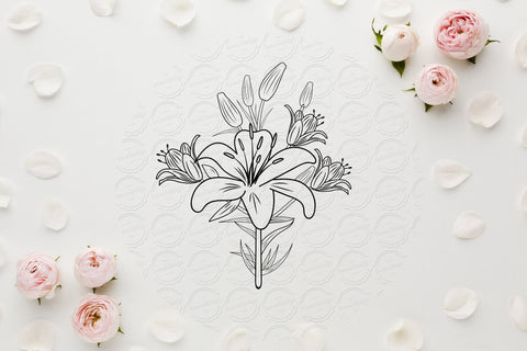 Lilium Flower bouquet svg-18 SVG SmmrDesign 
