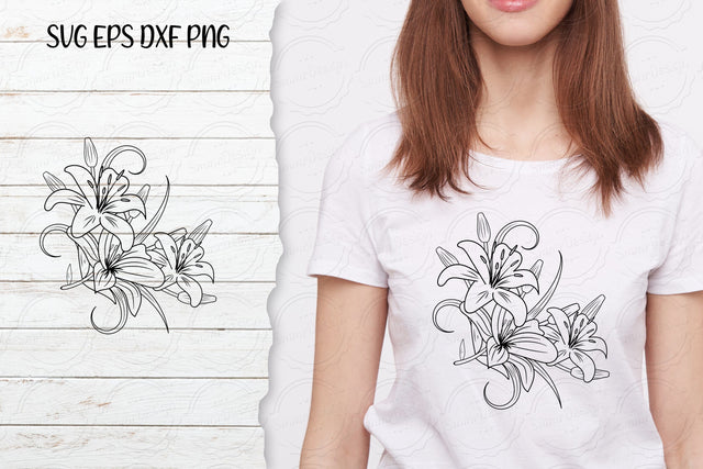 Lilium Flower bouquet svg-20 SVG SmmrDesign 