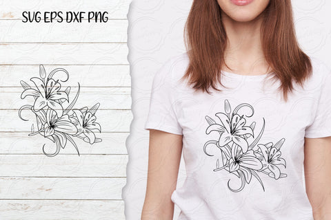 Lilium Flower bouquet svg-20 SVG SmmrDesign 