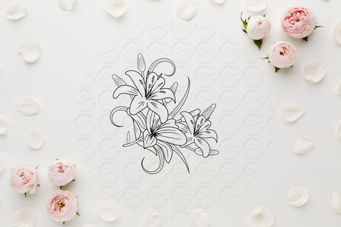 Lilium Flower bouquet svg-20 SVG SmmrDesign 