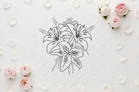 Lilium Flower bouquet svg-21 SVG SmmrDesign 
