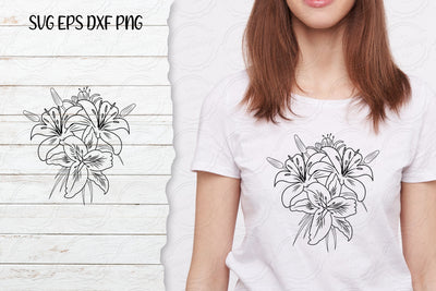 Lilium Flower bouquet svg-21 SVG SmmrDesign 