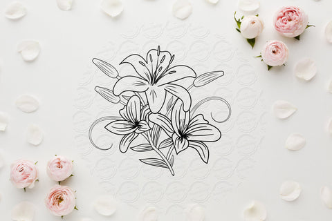Lilium Flower bouquet svg-22 SVG SmmrDesign 