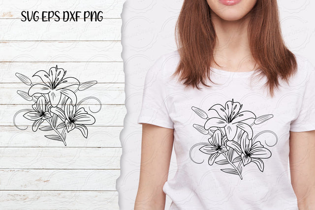 Lilium Flower bouquet svg-22 SVG SmmrDesign 