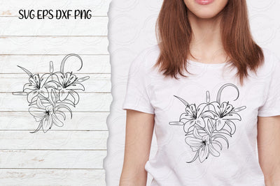 Lilium Flower bouquet svg-23 SVG SmmrDesign 