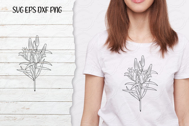 Lilium Flower bouquet svg-24 SVG SmmrDesign 