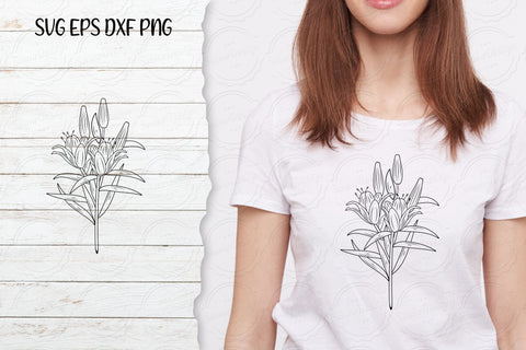 Lilium Flower bouquet svg-24 SVG SmmrDesign 