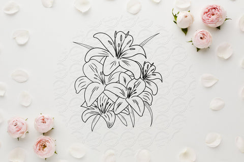Lilium Flower bouquet svg-25 SVG SmmrDesign 