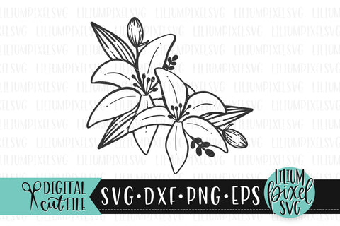 Lily Flower Arrangement - Floral SVG SVG Lilium Pixel SVG 