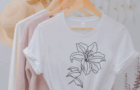 Lily Flower One line Machine Embroidery Design Embroidery/Applique DESIGNS Angie 