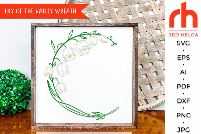 Lily of the Valley SVG - Floral Wreath Cut File SVG RedHelgaArt 