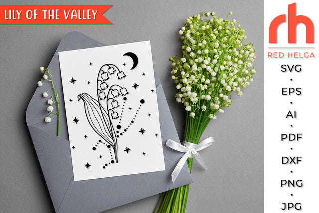 Lily of the Valley SVG - Taurus Flower Cut File SVG RedHelgaArt 