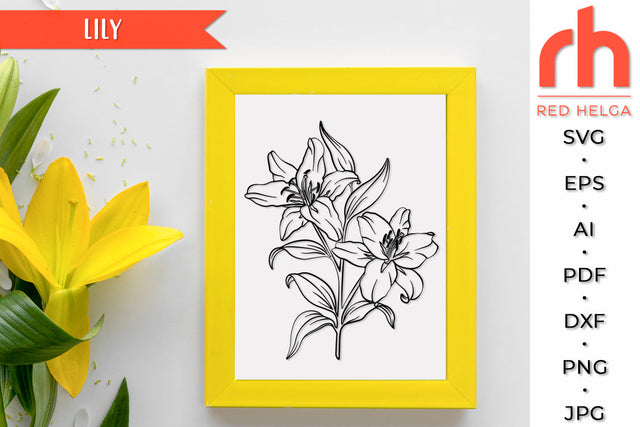Lily SVG - Tropical Flower Cut File SVG RedHelgaArt 