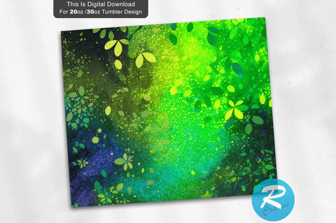 Lime Green Forest Faux Glitter 20 oz / 30 oz Tumbler PNG Sublimation Regulrcrative 