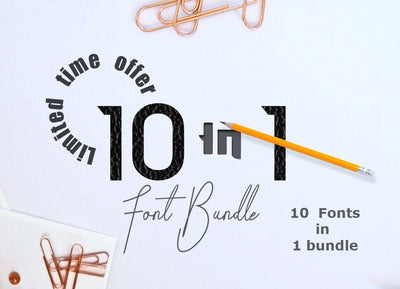 Limited time offer : 10 in 1 - font bundle Font Leamsign Studio