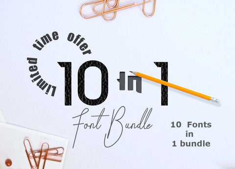 Limited time offer : 10 in 1 - font bundle Font Leamsign Studio 
