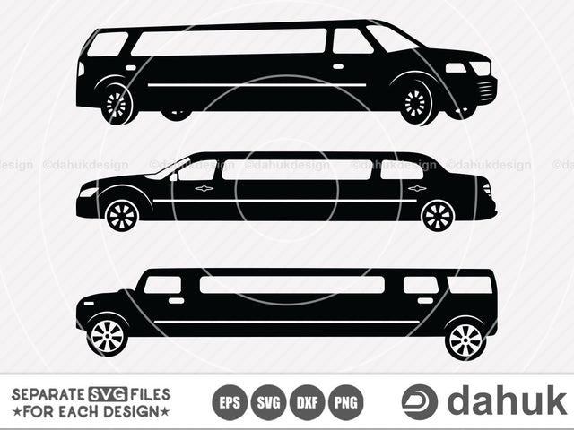Limousine svg, Limousine Vector, Cut file, for silhouette, svg, eps, dxf, png, clipart, cricut design space, vinyl cut files SVG dahukdesign 