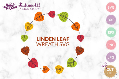 Linden leaves Fall wreath svg Circle border svg Fall svg Fall leaves svg Leaves svg Leaf svg Autumn svg Jpg, png, eps, dxf, svg cut file. SVG KatineArt 