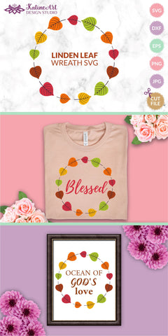 Linden leaves Fall wreath svg Circle border svg Fall svg Fall leaves svg Leaves svg Leaf svg Autumn svg Jpg, png, eps, dxf, svg cut file. SVG KatineArt 