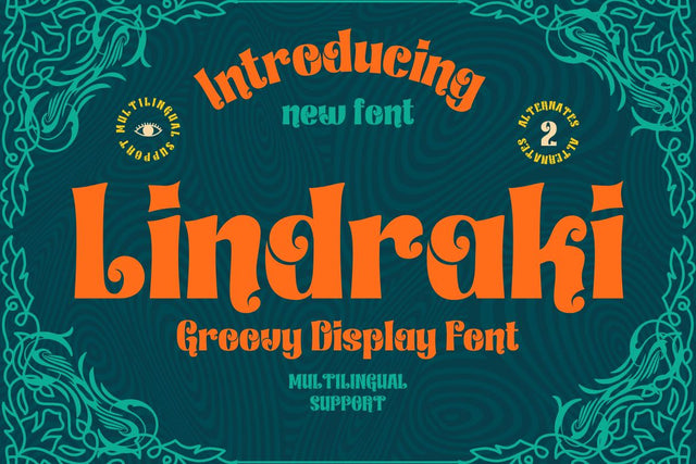 Lindraki | Groovy Retro Font Font twinletter 