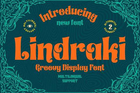 Lindraki | Groovy Retro Font Font twinletter 