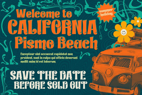 Lindraki | Groovy Retro Font Font twinletter 