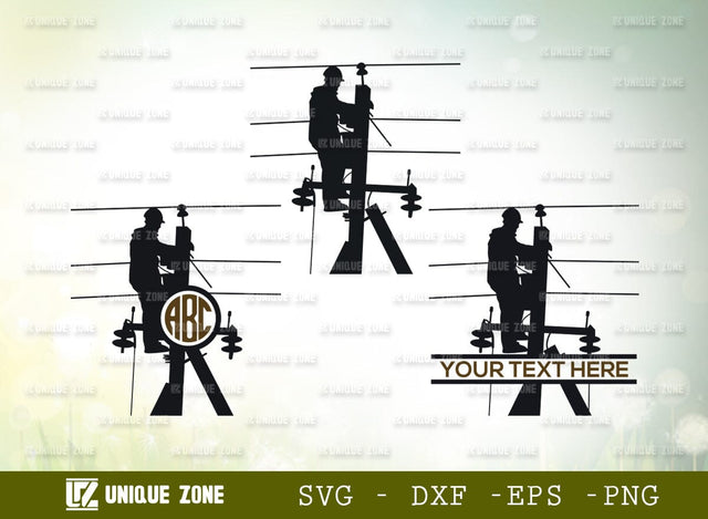 Lineman Monogram SVG Cut File, Line Worker Svg, Electrician Svg, Utility Lineman Svg, Lineman Silhouette, Power Lineman Svg, Electrik Svg, SVG Unique Zone 
