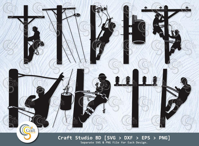 Lineman Silhouette, Electrician Svg, Line worker Svg, Power Lineman Svg, Electricity Svg, Electrical Lineman Svg, Lineman SVG Bundle SVG ETC Craft 