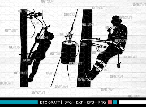 Lineman Silhouette, Electrician Svg, Line worker Svg, Power Lineman Svg, Electricity Svg, Electrical Lineman Svg, Lineman SVG ETC Craft 