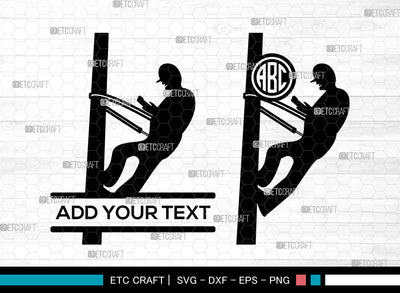 Lineman SVG, Electrician Svg, Line worker Svg, Power Lineman Svg, Electricity Svg, Electrical Lineman Svg, Split Monogram Svg SVG ETC Craft 