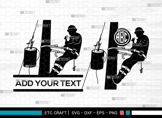 Lineman SVG, Electrician Svg, Line worker Svg, Power Lineman Svg, Electricity Svg, Electrical Lineman Svg, Split Monogram Svg SVG ETC Craft 