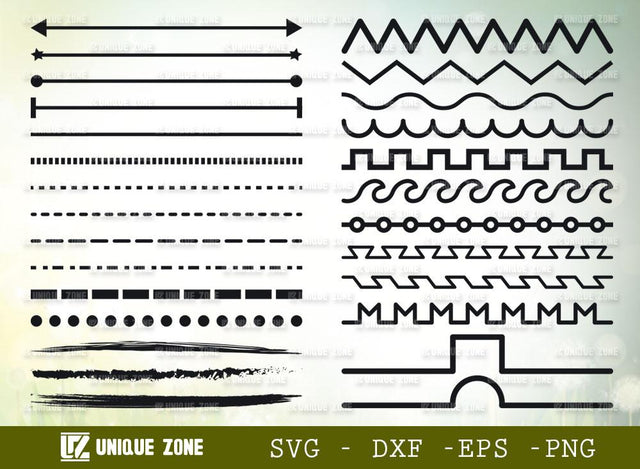 Lines Svg Bundles | Basic Lines Svg | Zigzag Svg | Straight Svg | Square Svg | Circle Svg | SVG Unique Zone 