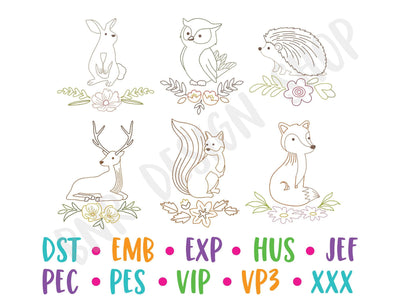 Linework Animal Machine Embroidery Bundle Embroidery/Applique DESIGNS BNRDesignShop 