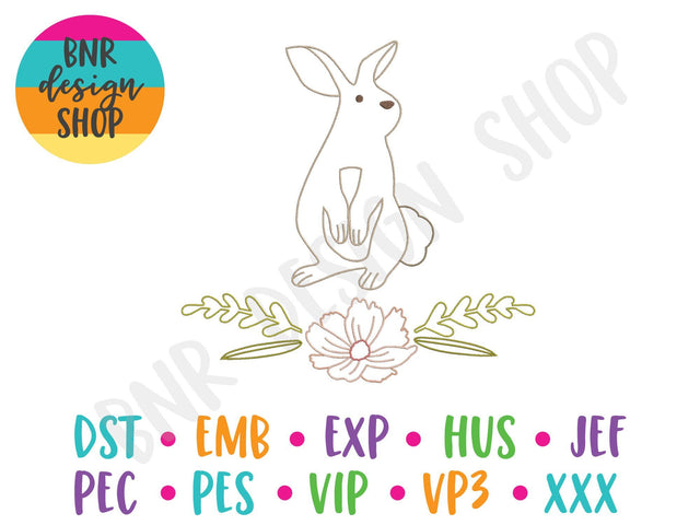 Linework Bunny Machine Embroidery Design Embroidery/Applique DESIGNS BNRDesignShop 