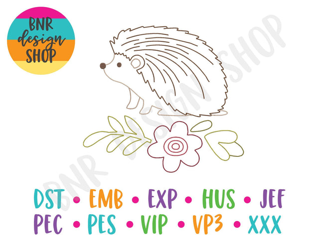 Linework Hedgehog Machine Embroidery Design Embroidery/Applique DESIGNS BNRDesignShop 