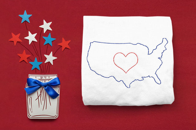 Linework Love America Embroidery Embroidery/Applique DESIGNS Designed by Geeks 