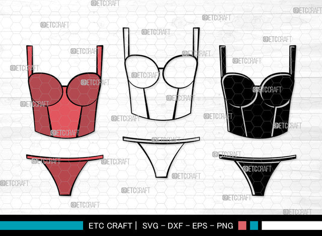 Lingerie Clipart SVG, Women's Lingerie Svg, Sexy Sleepwear Svg, Bra Svg, Women's Underwear Svg, Sexy Clothing Svg, Ladies Fashion Svg, Bikini Svg, Lingerie Svg Bundle SVG ETC Craft 