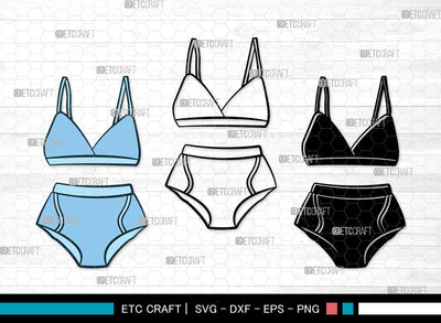 Lingerie Clipart SVG, Women's Lingerie Svg, Sexy Sleepwear Svg, Bra Svg, Women's Underwear Svg, Sexy Clothing Svg, Ladies Fashion Svg, Bikini Svg, Lingerie Svg Bundle SVG ETC Craft 