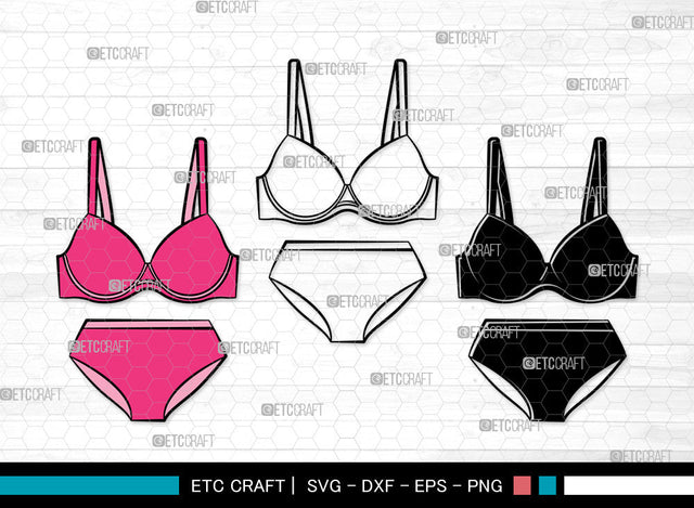 Lingerie Clipart SVG, Women's Lingerie Svg, Sexy Sleepwear Svg, Bra Svg, Women's Underwear Svg, Sexy Clothing Svg, Ladies Fashion Svg, Bikini Svg, Lingerie Svg Bundle SVG ETC Craft 