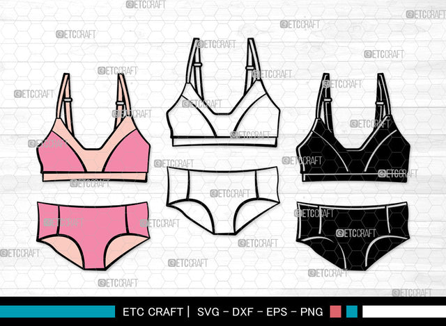 Lingerie Clipart SVG, Women's Lingerie Svg, Sexy Sleepwear Svg, Bra Svg, Women's Underwear Svg, Sexy Clothing Svg, Ladies Fashion Svg, Bikini Svg, Lingerie Svg Bundle SVG ETC Craft 