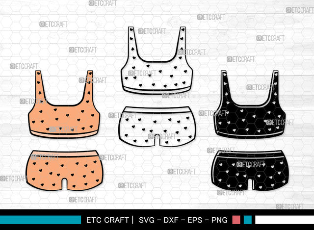 Lingerie Clipart SVG, Women's Lingerie Svg, Sexy Sleepwear Svg, Bra Svg, Women's Underwear Svg, Sexy Clothing Svg, Ladies Fashion Svg, Bikini Svg, Lingerie Svg Bundle SVG ETC Craft 