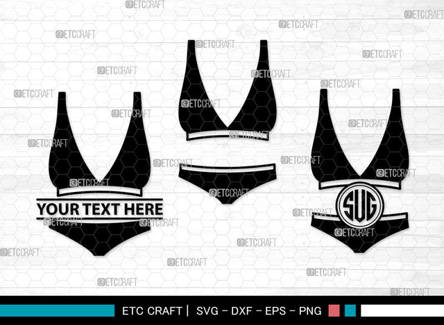 Lingerie Monogram SVG, Women's Lingerie Svg, Sexy Sleepwear Svg, Bra Svg, Women's Underwear Svg, Sexy Clothing Svg, Ladies Fashion Svg, Bikini Svg, Lingerie Monogram SVG ETC Craft 