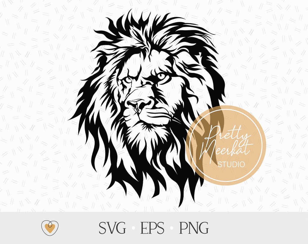 Lion #2 svg, Lion face svg, png files - So Fontsy