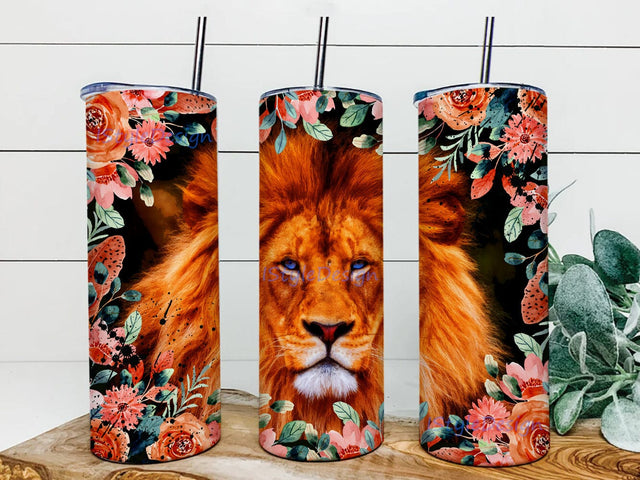 Lion 20oz Tumbler Template, Lion Floral Tumbler Wrap, Lion Tumbler Design, Lion Lovers Gift, Lion King Sublimation Design, Instant Download Sublimation iStyleDesign 