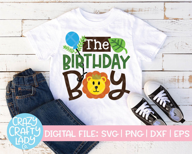 Lion Birthday Boy | Jungle Birthday Party SVG Cut File SVG Crazy Crafty Lady Co. 