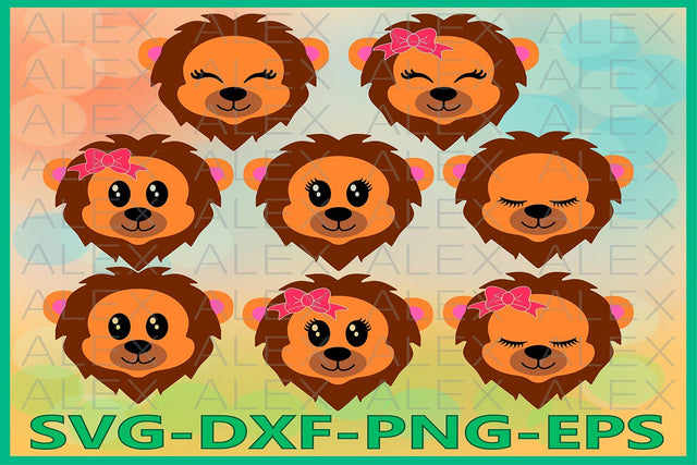 Lion face svg, Safari SVG AlexSVGStudio 