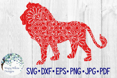 Lion Floral Mandala SVG Wispy Willow Designs 
