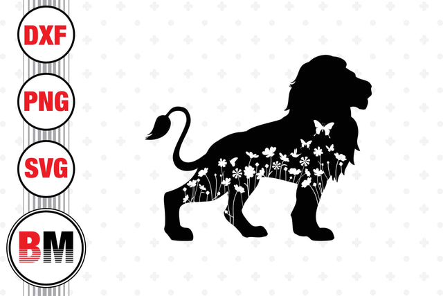 Lion Floral SVG, PNG, DXF Files SVG BMDesign 
